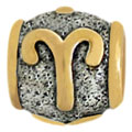 Aries silver zodiac beads for 3 mm chains