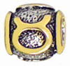 wholesale Gold plated sterling silver zodiac bead - Taurus for Pandora silver jewelry and Murano jewellery