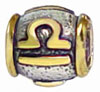 wholesale Gold plated sterling silver zodiac bead - Libra for Pandora silver jewelry and Murano jewellery
