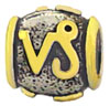 wholesale Gold plated sterling silver zodiac bead - Capricorn for Pandora silver jewelry and Murano jewellery