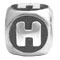 wholesale Sterling silver alphabet bead H for Pandora silver jewelry and Murano jewellery