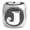 wholesale Sterling silver alphabet bead J for Pandora silver jewelry and Murano jewellery
