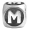 wholesale Sterling silver alphabet bead M for Pandora silver jewelry and Murano jewellery