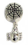 wholesale Sterling silver bead with dangle silver spider for Pandora silver jewelry and Murano jewellery