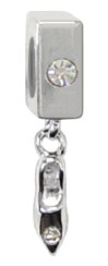 wholesale Sterling silver bead with dangle high heel sterling silver bead for Pandora silver jewelry and Murano jewellery