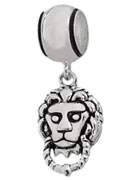 silver lion door lock charm jewelry