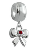 silver bow charm Italian bead jewelry