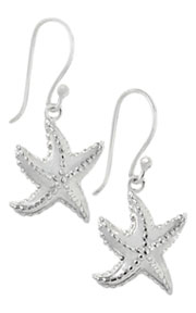 Starfish sterling silver earrings