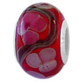 glass bead with 925 sterling silver caps for European charm bracelet jewelry