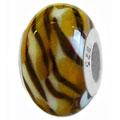tiger skin glass bead for European charm bracelet jewelry
