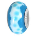 Blue glass bead for European charm bracelet jewelry