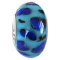 blue leopard skin design glass bead jewelry