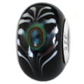 black glass bead with tress jewelry