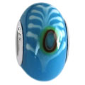 Blue glass bead for European charm bracelet jewelry