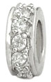 wholesale Sterling silver space with rhinestones for Pandora silver jewelry and Murano jewellery
