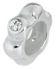 wholesale Silver with clear CZ bead spacer for Pandora silver jewelry and Murano jewellery