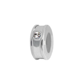 silver spacer with cz stones