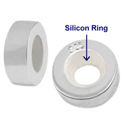 silver bead stoppers for 3 mm chains