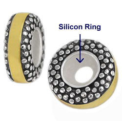 silver bead stoppers for 3 mm chains