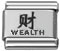 wholesale Chinese letter  Wealth laser charm and wholesale silver jewelry