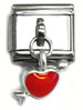 wholesale Dangle heart with arrow Italian charm and wholesale silver jewelry