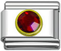 Wholesale July birthstone Italian charm with gold plated frame and wholesale 925 sterling silver beads for personalized silver jewelry