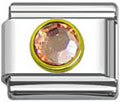 Wholesale October birthstone Italian charm with gold plated frame and wholesale 925 sterling silver beads for personalized silver jewelry