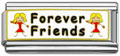 wholesale Word Forever Friends and 2 girls double link charm and wholesale silver jewelry