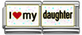 wholesale Word I Love My Daughter double link charm and wholesale silver jewelry