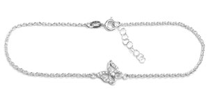 silver anklet with butterfly