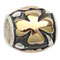 wholesale 2-tone 4 leaves clover sterling silver bead compatible with Pandora beads and bracelets