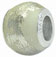wholesale Silver foil with white epoxy on 925 sterling silver bead compatible with Pandora silver jewelry