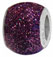 wholesale Puple glitter epoxy on 925 sterling silver bead compatible with Pandora beads and bracelets