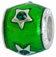 wholesale Stars with green epoxy on 925 sterling silver bead compatible with Pandora silver jewelry