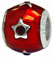wholesale Stars with red epoxy on 925 sterling silver bead compatible with Pandora silver jewelry