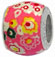 wholesale Sunflowers with pink epoxy on 925 sterling silver bead compatible with Pandora silver jewelry