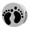 Foot print sterling silver bead for European charm bracelets