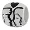 kissing couple silver bead for European modular bracelets