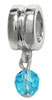 wholesale Sterling silver bead with March dangle birthstone compatible with Pandora beads and bracelets