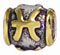 wholesale Gold plated sterling silver zodiac bead - Pisces compatible with Pandora beads and bracelets