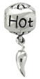 wholesale Sterling silver bead with dangle silver hot pepper compatible with Pandora beads and bracelets