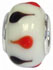 wholesale Black and red buds on white bead with 925 sterling silver caps compatible with Pandora beads and bracelets