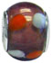 wholesale Red and white dots on purple glass beads with 925 sterling silver caps compatible with Pandora beads and bracelets
