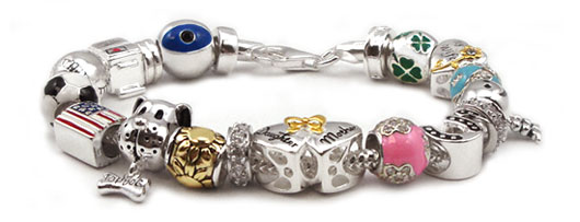 silver beads for European modular jewelry