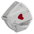 Ace of heart sterling silver bead jewelry