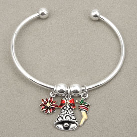 Christmas bell charm bangle